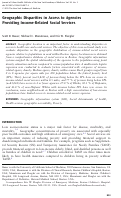 Cover page: Geographic Disparities in Access to Agencies Providing Income-Related Social Services.