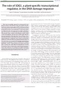 Cover page: The role of SOG1, a plant-specific transcriptional regulator, in the DNA damage response