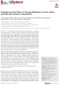 Cover page: Evaluation of the Effect of Storage Methods on Fecal, Saliva, and Skin Microbiome Composition