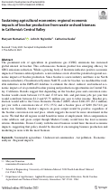 Cover page: Sustaining agricultural economies: regional economic impacts of biochar production from waste orchard biomass in California's Central Valley