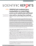 Cover page: CRISPR/Cas9-mediated gene manipulation to create single-amino-acid-substituted and floxed mice with a cloning-free method