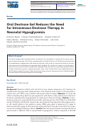 Cover page: Oral Dextrose Gel Reduces the Need for Intravenous Dextrose Therapy in Neonatal Hypoglycemia