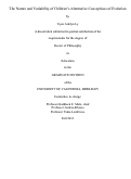 Cover page: The Nature and Variability of Children's Alternative Conceptions of Evolution