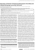 Cover page: Dynamics of Human Telomerase Holoenzyme Assembly and Subunit Exchange across the Cell Cycle*