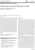 Cover page: Genomic Mosaicism of the Brain: Origin, Impact, and Utility.