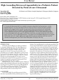 Cover page: High Ascending Retrocecal Appendicitis in a Pediatric Patient Detected by Point-of-care Ultrasound