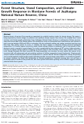 Cover page: Forest Structure, Stand Composition, and Climate-Growth Response in Montane Forests of Jiuzhaigou National Nature Reserve, China