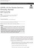 Cover page: COVID-19 Era Stroke Service: Virtually Normal.