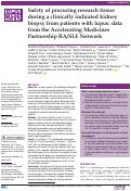 Cover page: Safety of procuring research tissue during a clinically indicated kidney biopsy from patients with lupus: data from the Accelerating Medicines Partnership RA/SLE Network