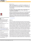 Cover page: Salinity Adaptation and the Contribution of Parental Environmental Effects in Medicago truncatula