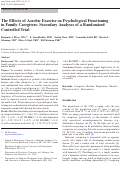 Cover page: The Effects of Aerobic Exercise on Psychological Functioning in Family Caregivers: Secondary Analyses of a Randomized Controlled Trial