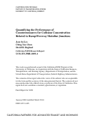 Cover page: Quantifying the Performance of Countermeasures for Collision Concentration Related to Ramp/Freeway Mainline Junctions