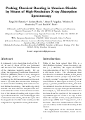 Cover page: Probing Chemical Bonding in Uranium Dioxide by Means of High-Resolution X‑ray Absorption Spectroscopy