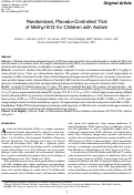 Cover page: Randomized, Placebo-Controlled Trial of Methyl B12 for Children with Autism.