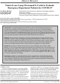 Cover page: Point-of-care Lung Ultrasound Is Useful to Evaluate Emergency Department Patients for COVID-19