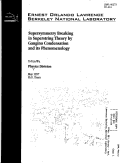 Cover page: Supersymmetric breaking in superstring theory by gaugino condensation and its phenomenology