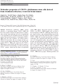 Cover page: Molecular properties of CD133+ glioblastoma stem cells derived from treatment-refractory recurrent brain tumors