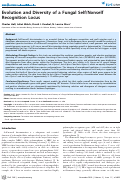 Cover page: Evolution and Diversity of a Fungal Self/Nonself Recognition Locus