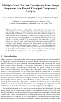 Cover page: Multiple view feature descriptors from image sequences via kernel principal component analysis