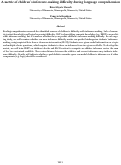 Cover page: A metric of children’s inference-making difficulty during language comprehension