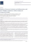 Cover page: Markers of Immune Activation and Inflammation, and Non-Hodgkin Lymphoma: A Meta-Analysis of Prospective Studies