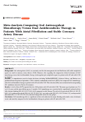 Cover page: Meta-Analysis Comparing Oral Anticoagulant Monotherapy Versus Dual Antithrombotic Therapy in Patients With Atrial Fibrillation and Stable Coronary Artery Disease.