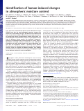 Cover page: Identification of human-induced changes in atmospheric moisture content