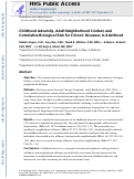 Cover page: Childhood Adversity, Adult Neighborhood Context, and Cumulative Biological Risk for Chronic Diseases in Adulthood