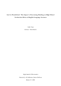 Cover page of Lost in Translation? The Impact of Increasing Funding on High SchoolGraduation Rates of English Language Learners