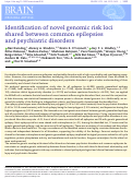 Cover page: Identification of novel genomic risk loci shared between common epilepsies and psychiatric disorders