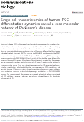 Cover page: Single-cell transcriptomics of human iPSC differentiation dynamics reveal a core molecular network of Parkinson’s disease