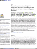 Cover page: Natural experiments and long-term monitoring are critical to understand and predict marine host–microbe ecology and evolution