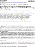 Cover page: Development of a Prediction Model for COVID‐19 Acute Respiratory Distress Syndrome in Patients With Rheumatic Diseases: Results From the Global Rheumatology Alliance Registry