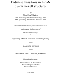Cover page: Radiative transitions in InGaN quantum-well structures