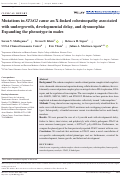 Cover page: Mutations in STAG2 cause an X‐linked cohesinopathy associated with undergrowth, developmental delay, and dysmorphia: Expanding the phenotype in males