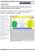 Cover page: A phase I study of docetaxel plus synthetic lycopene in metastatic prostate cancer patients