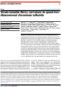 Cover page: Strain-tunable Berry curvature in quasi-two-dimensional chromium telluride.