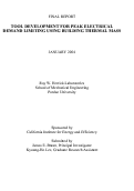 Cover page: Tool Development For Peak Electrical Demand Limiting Using Building Thermal Mass