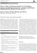 Cover page: Efficacy, Safety, and Pharmacokinetics of a Novel Human Immune Globulin Subcutaneous, 20 % in Patients with Primary Immunodeficiency Diseases in North America