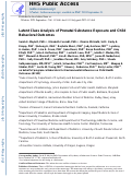 Cover page: Latent Class Analysis of Prenatal Substance Exposure and Child Behavioral Outcomes.