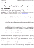 Cover page: Serum Biomarkers of Bone Metabolism in Castration-Resistant Prostate Cancer Patients With Skeletal Metastases: Results From SWOG 0421