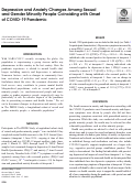 Cover page: Depression and Anxiety Changes Among Sexual and Gender Minority People Coinciding with Onset of COVID-19 Pandemic