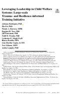 Cover page: Leveraging Leadership in Child Welfare Systems: Large-scale Trauma- and Resilience-informed Training Initiative.