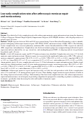 Cover page: Low early complication rates after arthroscopic meniscus repair and meniscectomy.