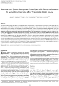 Cover page: Recovery of Stress Response Coincides with Responsiveness to Voluntary Exercise after Traumatic Brain Injury