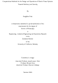 Cover page: Computational Methods for the Design and Operations of Electric Power Systems: Towards Resiliency and Security