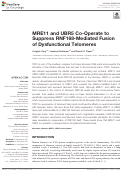 Cover page: MRE11 and UBR5 Co-Operate to Suppress RNF168-Mediated Fusion of Dysfunctional Telomeres