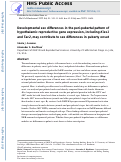 Cover page: Developmental sex differences in the peri-pubertal pattern of hypothalamic reproductive gene expression, including Kiss1 and Tac2, may contribute to sex differences in puberty onset