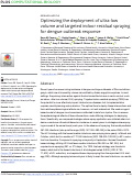 Cover page: Optimizing the deployment of ultra-low volume and targeted indoor residual spraying for dengue outbreak response