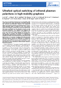Cover page: Ultrafast optical switching of infrared plasmon polaritons in high-mobility graphene
